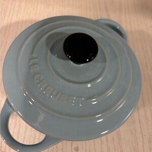 Le Creuset Light Blue and Cream Mini Cocotte